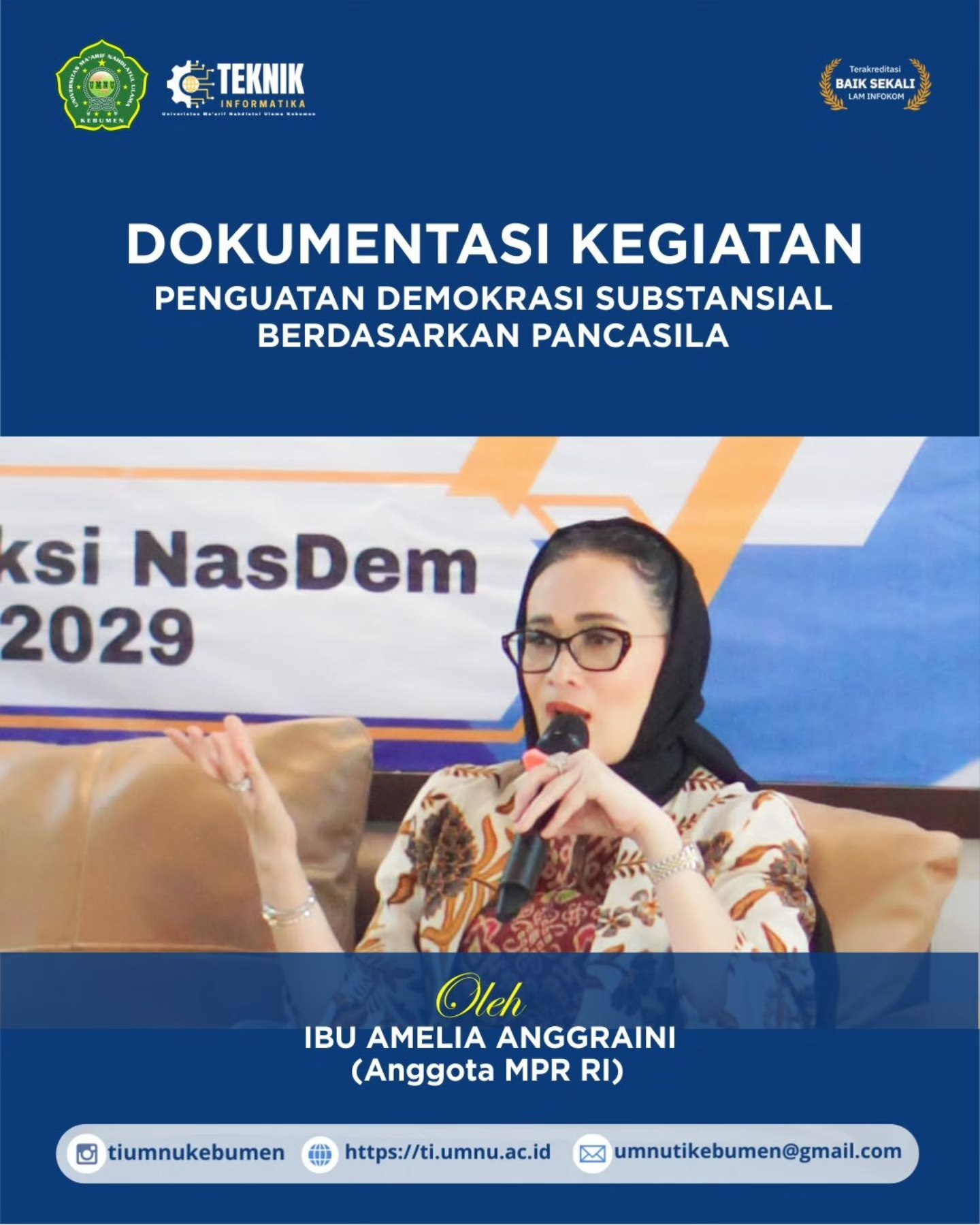 Demokrasi Bukan Sekadar Suara, UMNU Kebumen Dalami Nilai Pancasila Bersama Anggota MPR RI